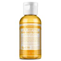 Dr. Bronner's organic castile soap citrus 59ml bottle on white background