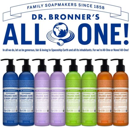 Dr. Bronner's Organic Hand and Body Lotion All one infographic