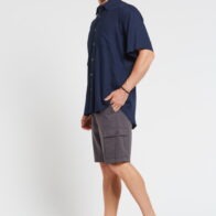 Braintree - Mens Hemp Rayon Short  Sleeve Shirt - Navy