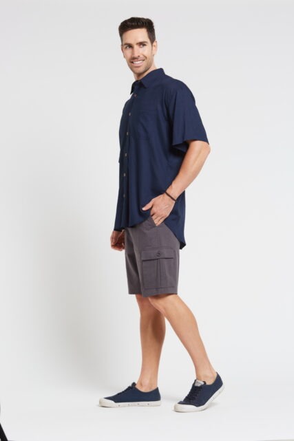 Braintree - Mens Hemp Rayon Short  Sleeve Shirt - Navy