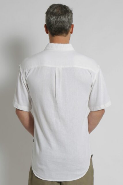 Braintree - Mens Hemp Rayon Short  Sleeve Shirt - White - Image 3