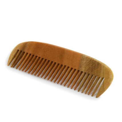 Ecomax hand carved wood comb on white background