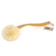 Ecomax body brush with handle with new tag on white background