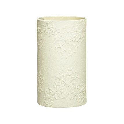 Ecomax white paper pottery toilet brush holder on white background.