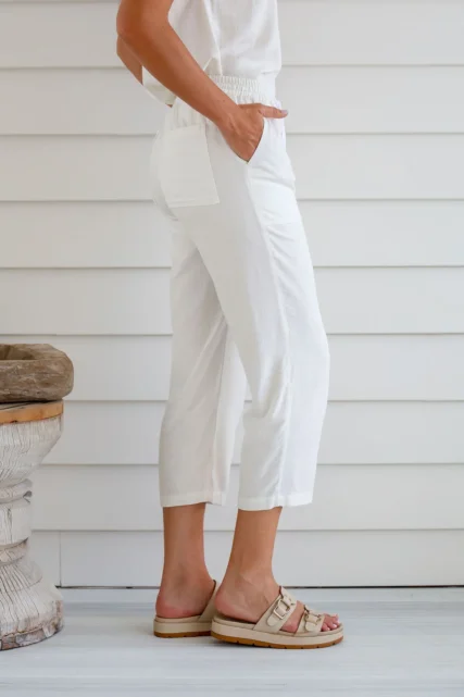 Braintree - Ladies Hemp 7/8 Pants White - Image 3