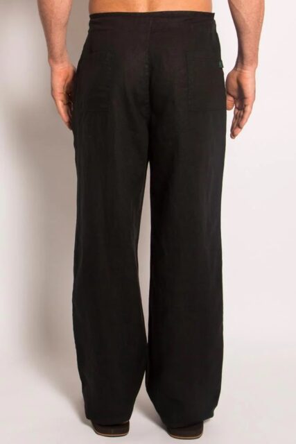 Braintree - Mens 100% Hemp Drawstring Pants Black - Image 3