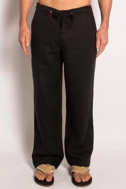 Braintree - Mens 100% Hemp Drawstring Pants Black