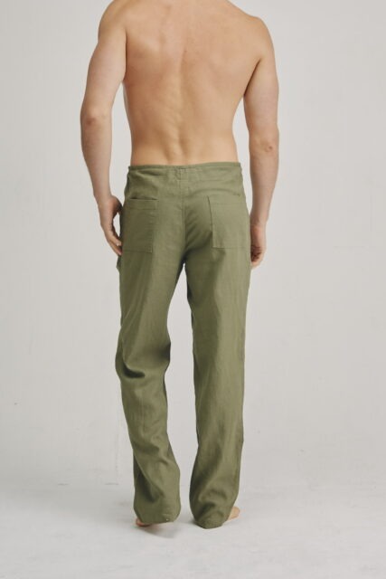 Braintree - Mens 100% Hemp Drawstring Pants Khaki - Image 3