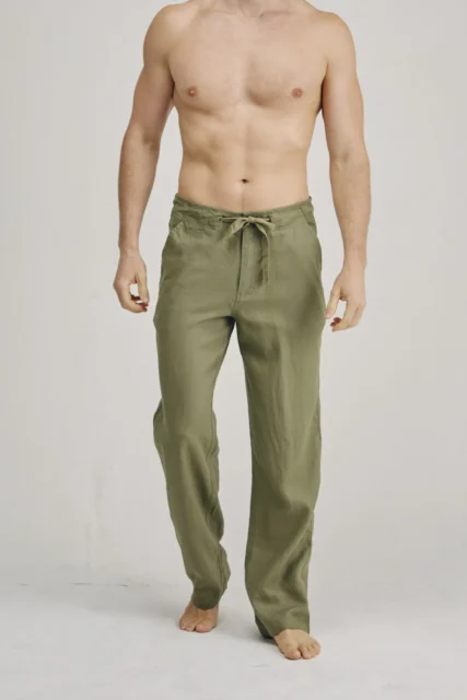 Braintree - Mens 100% Hemp Drawstring Pants Khaki