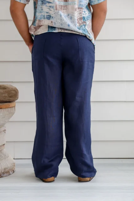 Braintree - Mens 100% Hemp Drawstring Pants Navy - Image 2