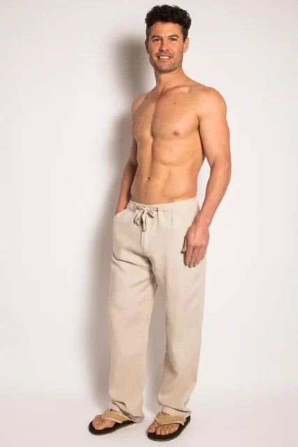 Braintree - Mens 100% Hemp Drawstring Pants Bone - Image 2