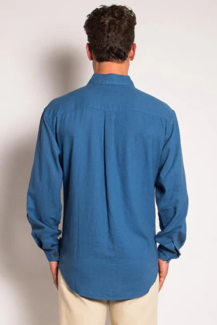 Braintree - Mens Hemp Rayon Long Sleeve Shirt Blue - Image 2