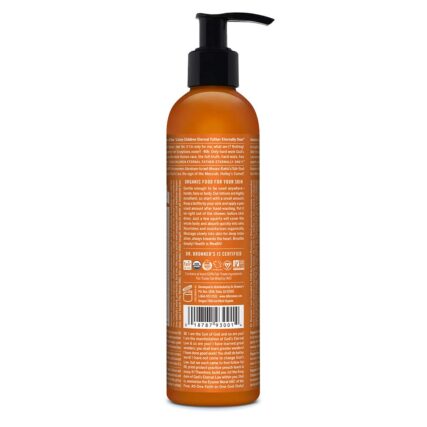 Dr. Bronner's Organic Hand and Body Lotion Orange Lavender 237ml rear of bottle