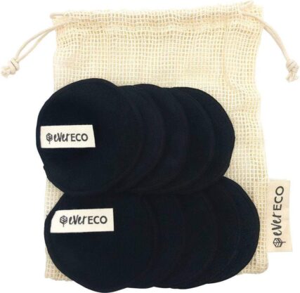 Ever Eco Black make up pads reusable on top of there bag