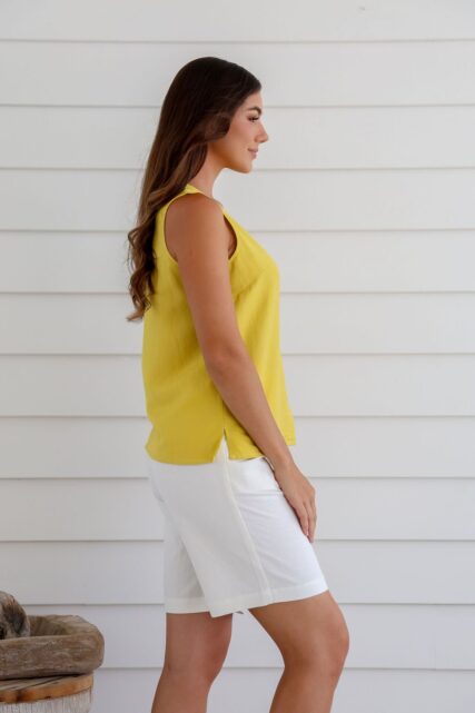 Braintree - Ladies Hemp Rayon Sleeveless Top Lemon - Image 2